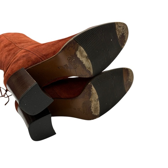 Coach Orange Sedona Suede Boots Sz 7.5 - Picture 6 of 9